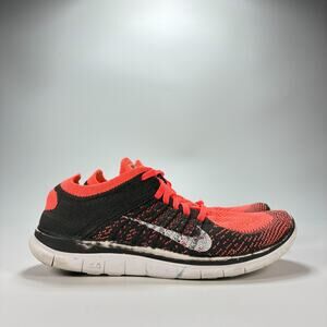 Nike Free 4.0 Flyknit Orange Black Running Shoes 631050-800 Women's Size 8